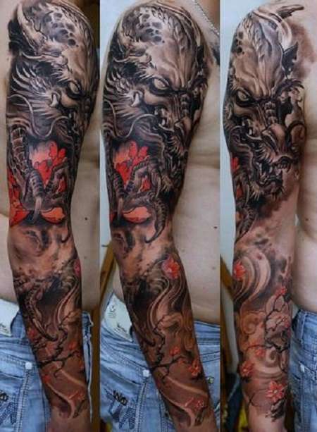 xình xăm rồng ở cánh tay 4