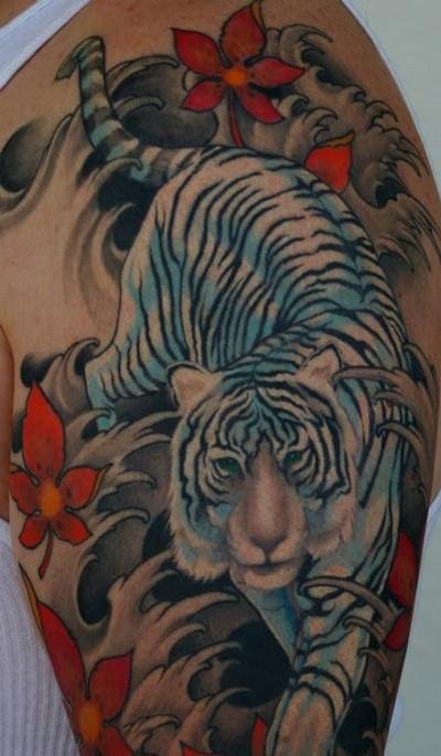 Tuổi Dần, Ngọ, Tuất phù hợp để xăm hình bạch hổ hình xăm tứ thú 8