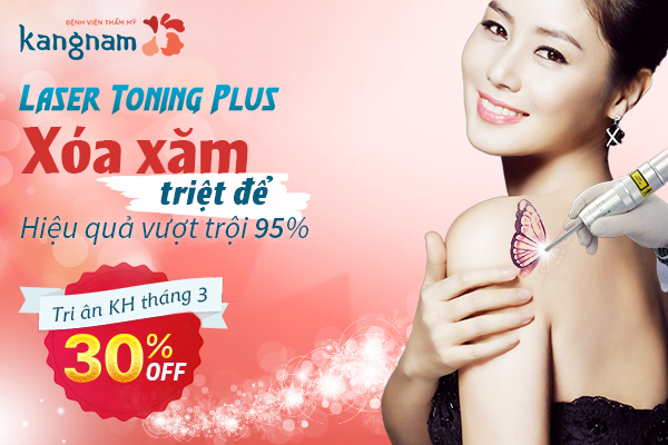 Tri ân khách hàng GIẢM 30% chi phí xóa xăm Laser Toning Plus hiệu quả vượt trội