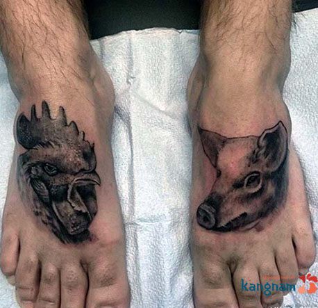 hình xăm con gà trống 2